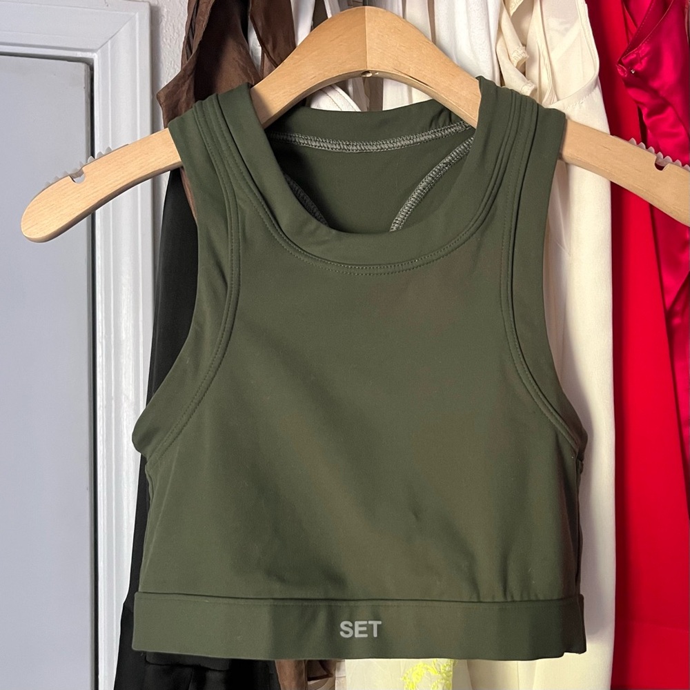 SET Active Olive Green Tank Top
